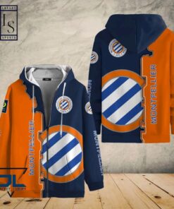 Montpellier H?rault SC Dark Blue White Zip Hoodie Gift For Fans