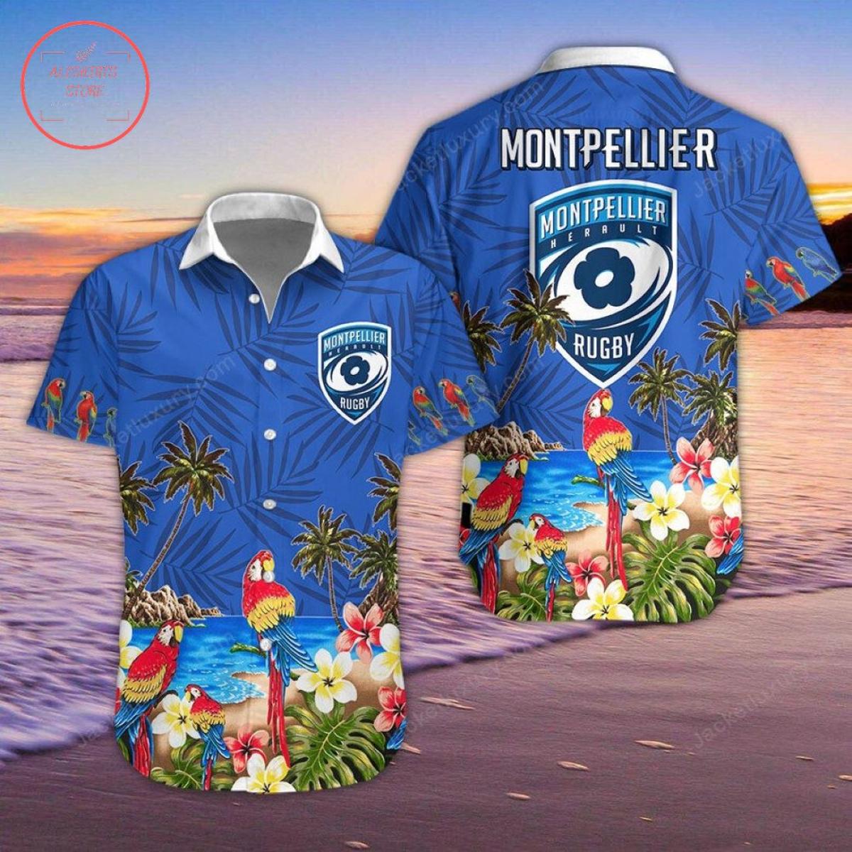 Montpellier Hérault SC Summer Coconut Tree Vintage Hawaiian Shirt Gift For Fans