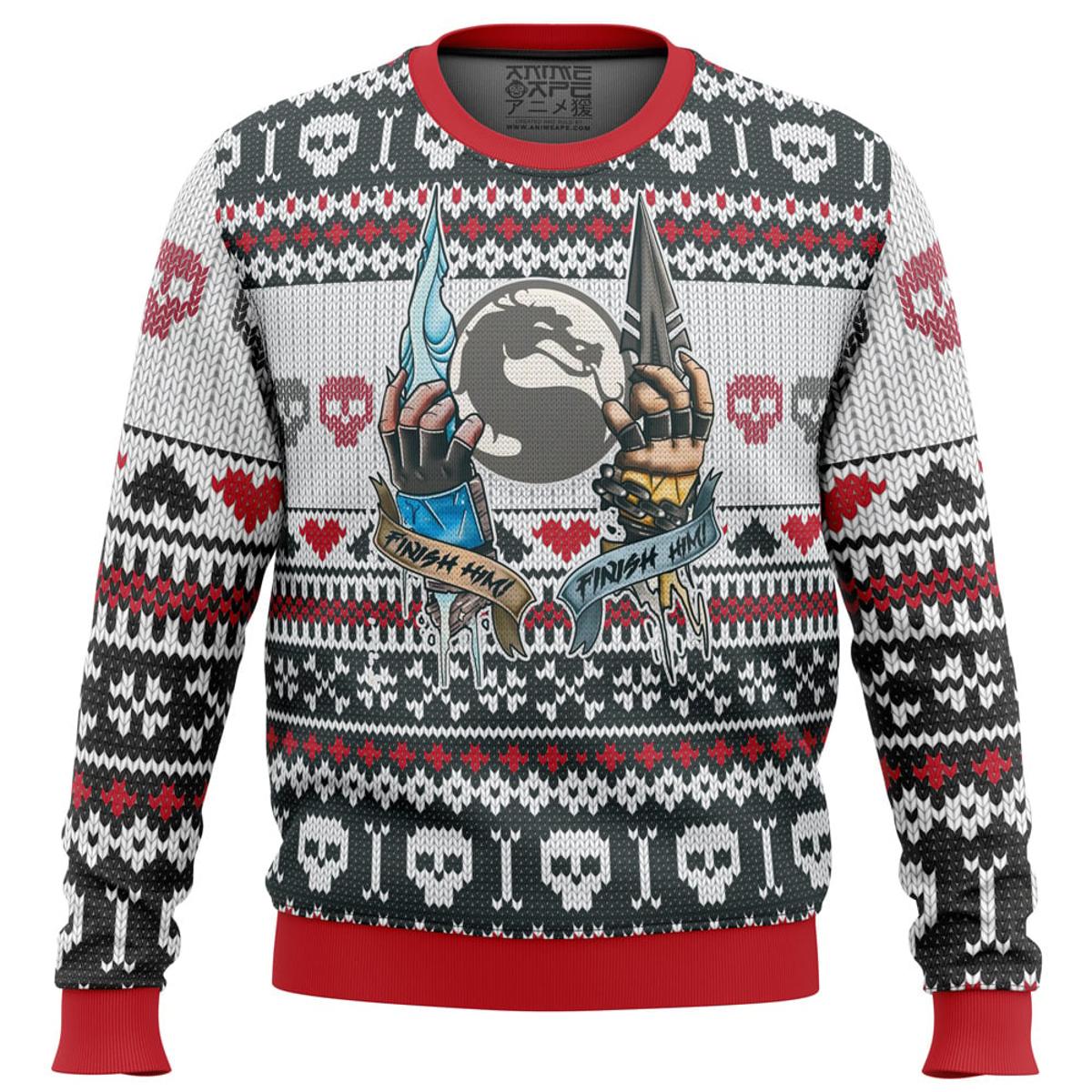 Mortal Kombat Finish Him Funny Christmas Sweaters