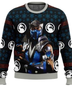 Mortal Kombat Pixel Logo Red Ugly Christmas Sweater Gift For Game Lovers