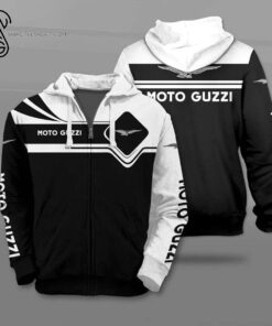 Moto Guzzi Red White Zip Hoodie Gift