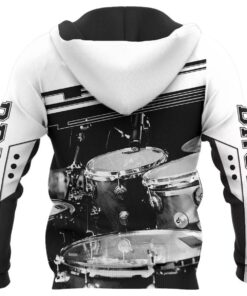 Music Lover ? Drums Black White Zip Hoodie Gift