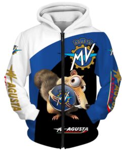 Mv Agusta Ice Age Zip Hoodie White Blue