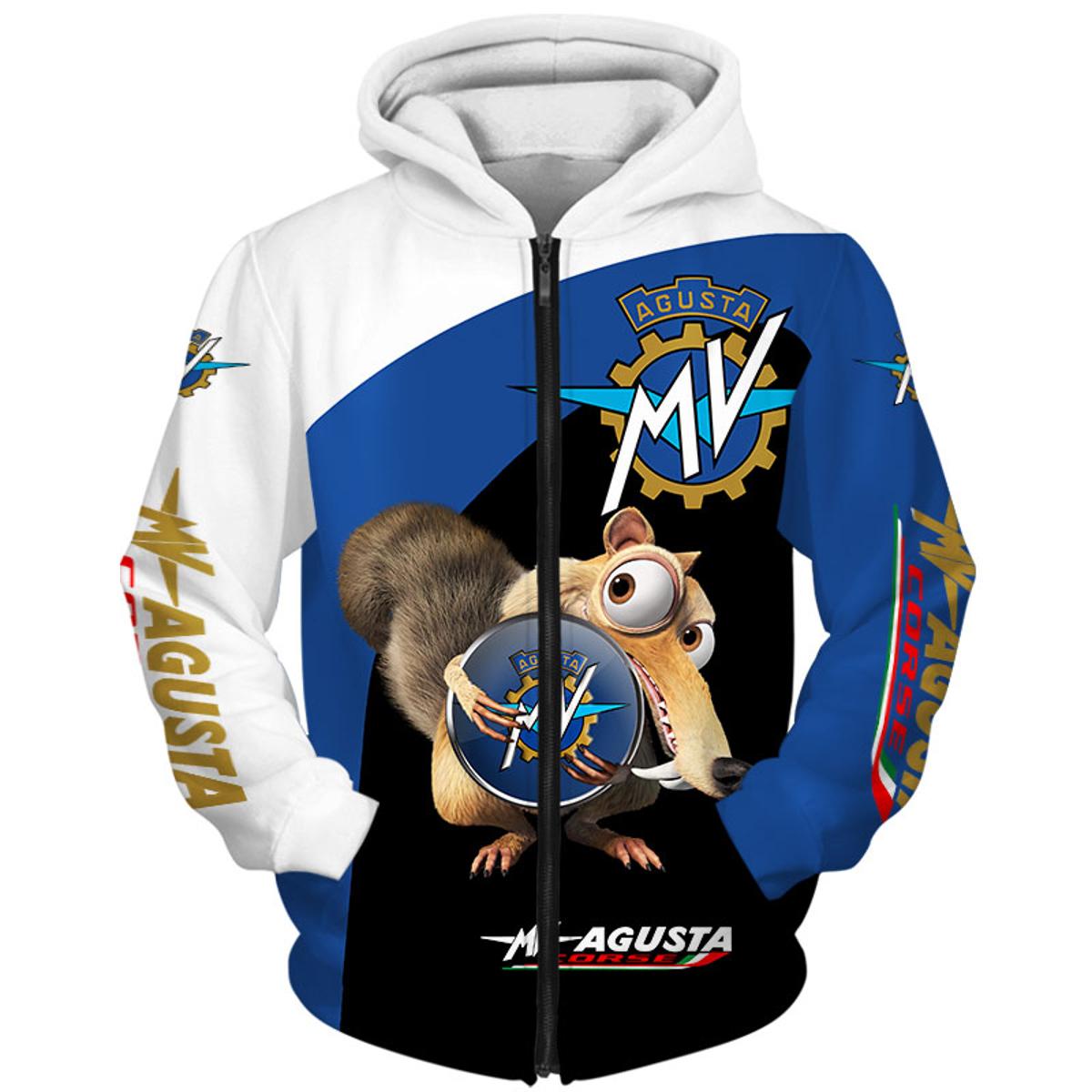 Mv Agusta Black Zip Hoodie For Fans