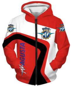 Mv Agusta Black White Zip Hoodie Gift