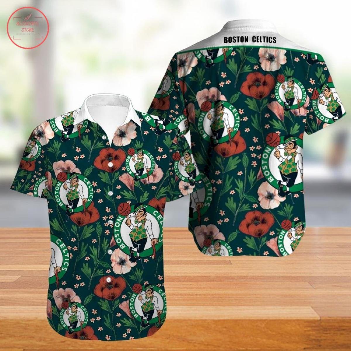 Boston Celtics Clover Logo Floral Hawaiian Shirt Best Summer Outfit For Nba Fans