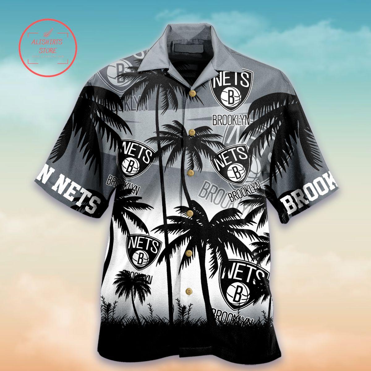 Brooklyn Nets Black Grey Floral Hawaiian Shirt Best Gift For Nba Fans