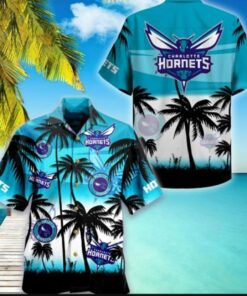Nba Charlotte Hornets Beach Coconut Trees Best Aloha Shirt Summer Gifts Ideas