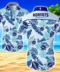 Nba Charlotte Hornets White Blue Tropical Hawaiian Shirt Size From S To 5xl
