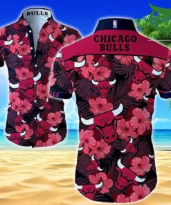 Nba Chicago Bulls Logo Summer Hibiscus Tropical Hawaiian Shirt Gift For Fans
