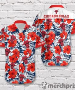 Nba Chicago Bulls Red Summer Hibiscus Tropical Aloha Shirt Gift For Nba Fans