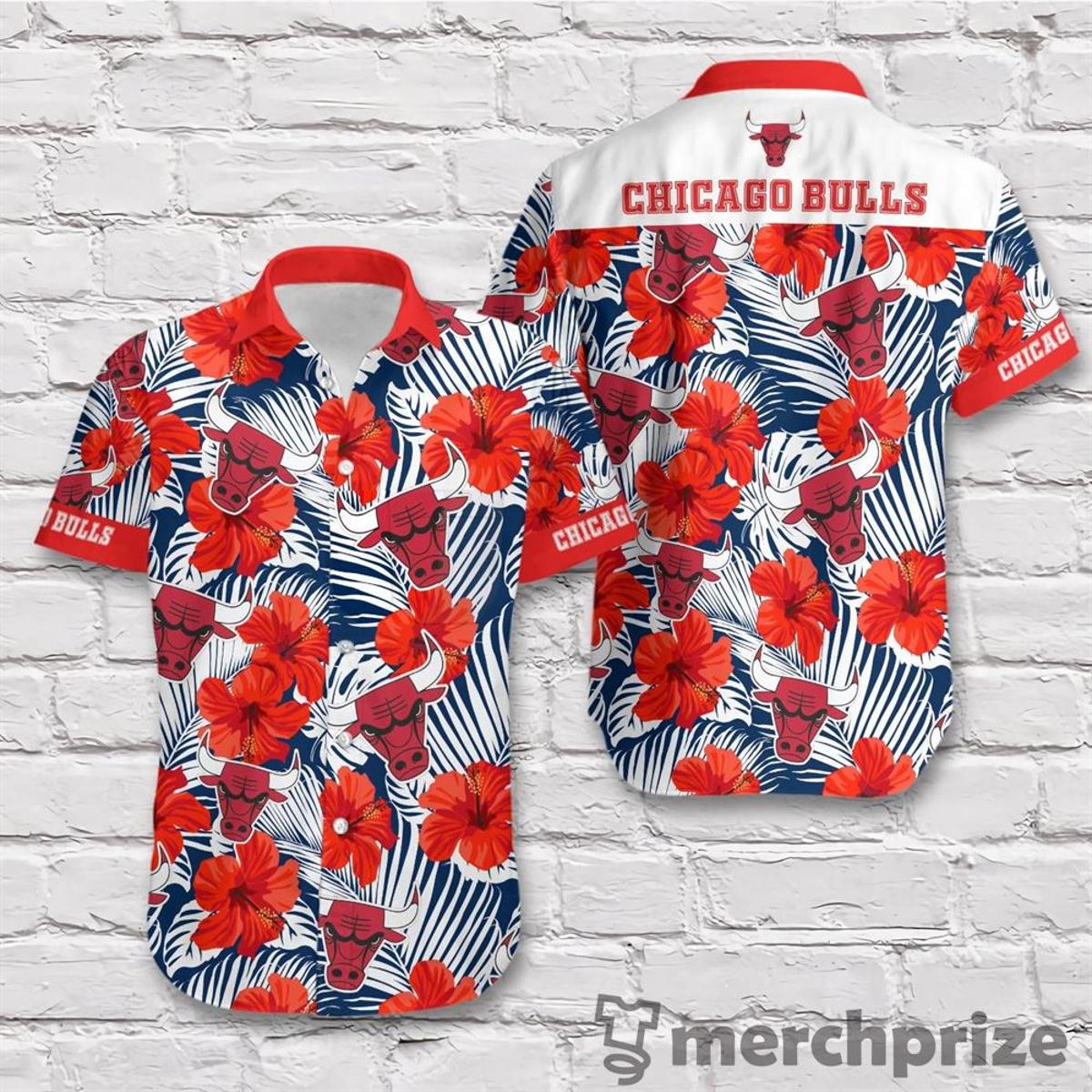 Nba Chicago Bulls Logo Summer Hibiscus Tropical Hawaiian Shirt Gift For Fans