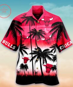 Nba Chicago Bulls Summer Palm Trees Sunrise Vintage Hawaiian Shirt Size From S To 5xl