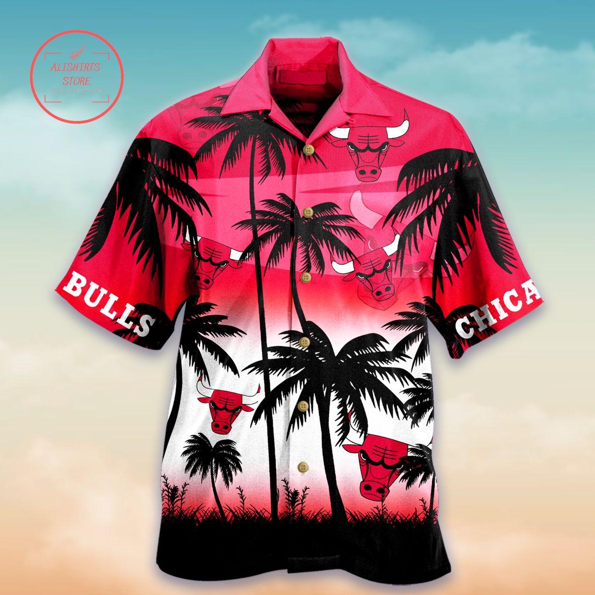 Nba Chicago Bulls Red Summer Hibiscus Tropical Aloha Shirt Gift For Nba Fans