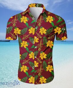 Nba Cleveland Cavaliers Gold Wine Tropical Aloha Shirt Best Gift For Fans