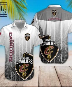 Nba Cleveland Cavaliers Logo Gray Scratch Vintage Hawaiian Shirt Outfit For Fans