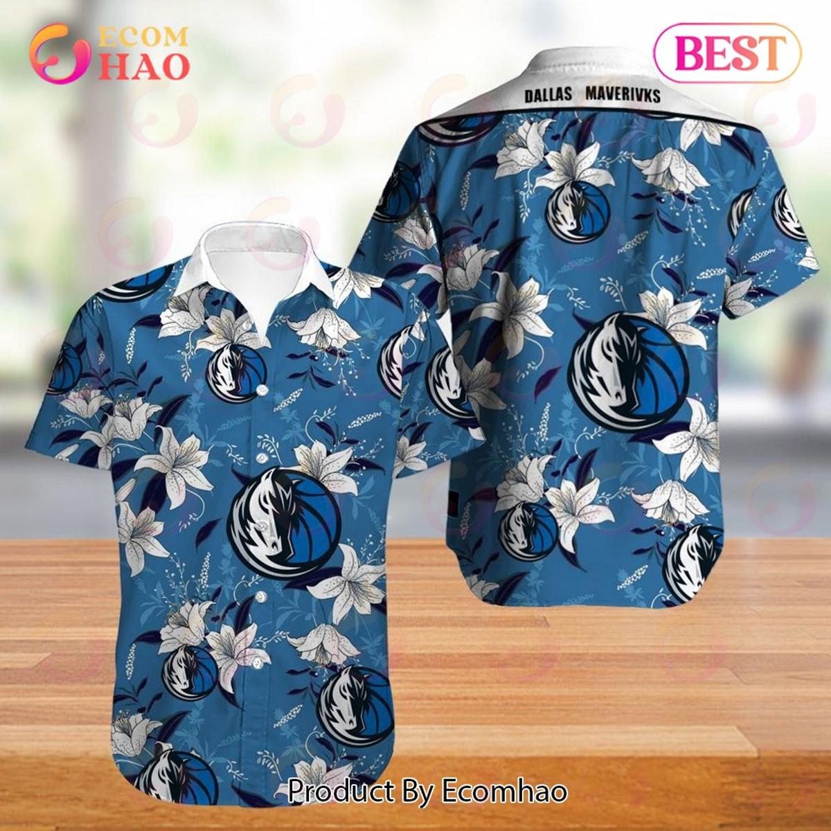 Dallas Mavericks White Blue Tropical Aloha Shirt Best Hawaiian Shirt For Nba Fans