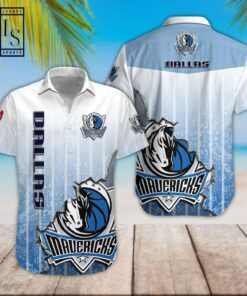 Dallas Mavericks White Blue Tropical Aloha Shirt Best Hawaiian Shirt For Nba Fans