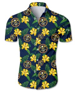 Nba Denver Nuggets Yellow Hibiscus Floral Aloha Shirt Best Hawaiian Outfit For Fans