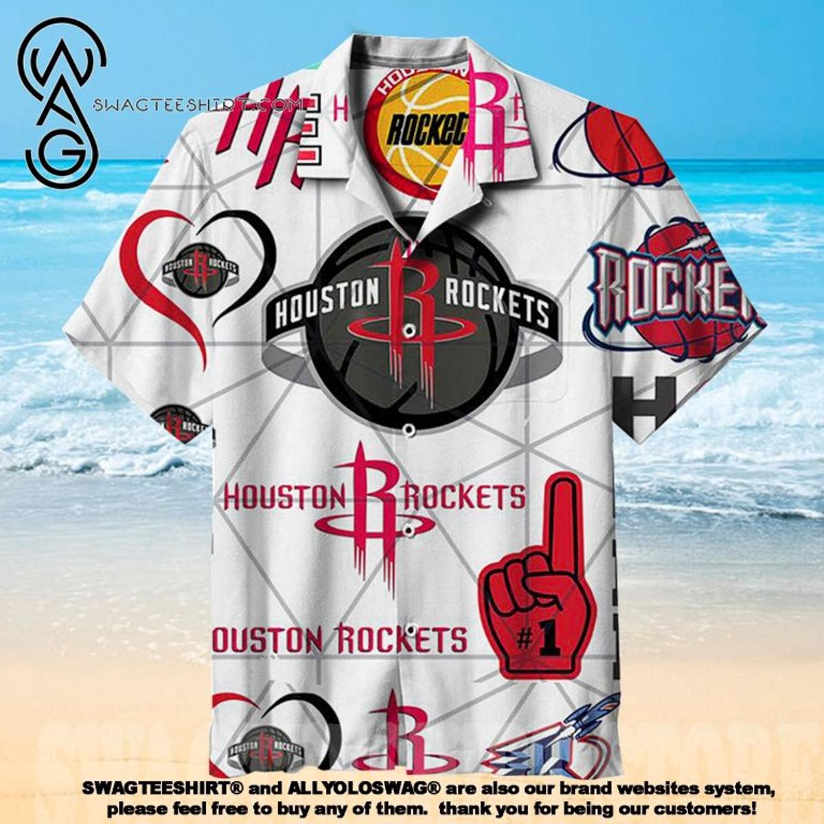 Nba Houston Rockets Tropical Flowers Hawaiian Shirt V2