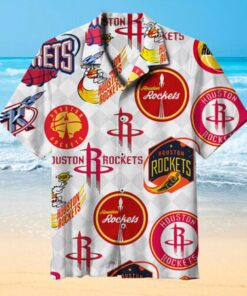 Nba Houston Rockets Logo Collection Vintage Hawaiian Shirt Gifts For Basketball Fans