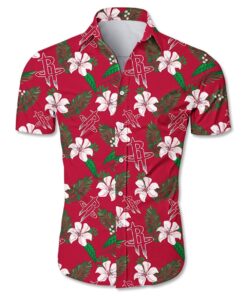 Nba Houston Rockets Tropical Flowers Hawaiian Shirt V2