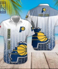 Nba Indiana Pacers Simple Design Light Blue Hawaiian Shirt For Men Women