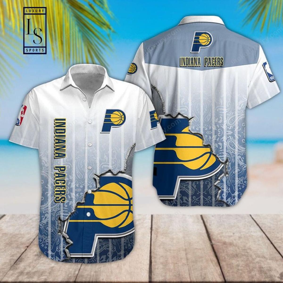 Nba Indiana Pacers Leaves Patterns Aloha Shirt Best Hawaiian Outfit For Fans