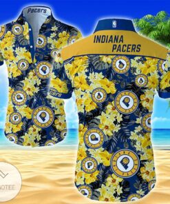 Nba Indiana Pacers Tropical Floral Aloha Shirt Size From S To 5xl