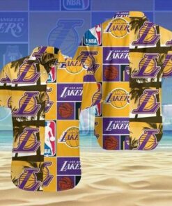 Nba Los Angeles Lakers Logo Vintage Hawaiian Shirt Funny Gift For Fans