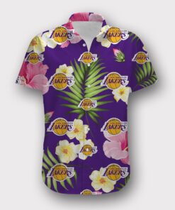 Nba Los Angeles Lakers Summer Flowers Hawaiian Shirt For Men Women Fans