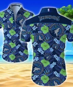 Nba Minnesota Timberwolves Dark Blue Tropical Hawaiian Shirt Best Gift For Fans