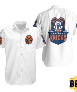 Nba New York Knicks White Vintage Hawaiian Shirt Best Gift For Fans