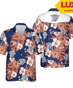 Nba Oklahoma City Thunder Summer Patterns Tropical Hawaiian Shirt Size From S To 5xl