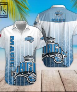 Nba Orlando Magic Logo With Cute Flowers Hawaiian Shirt Funny Gift For Fans