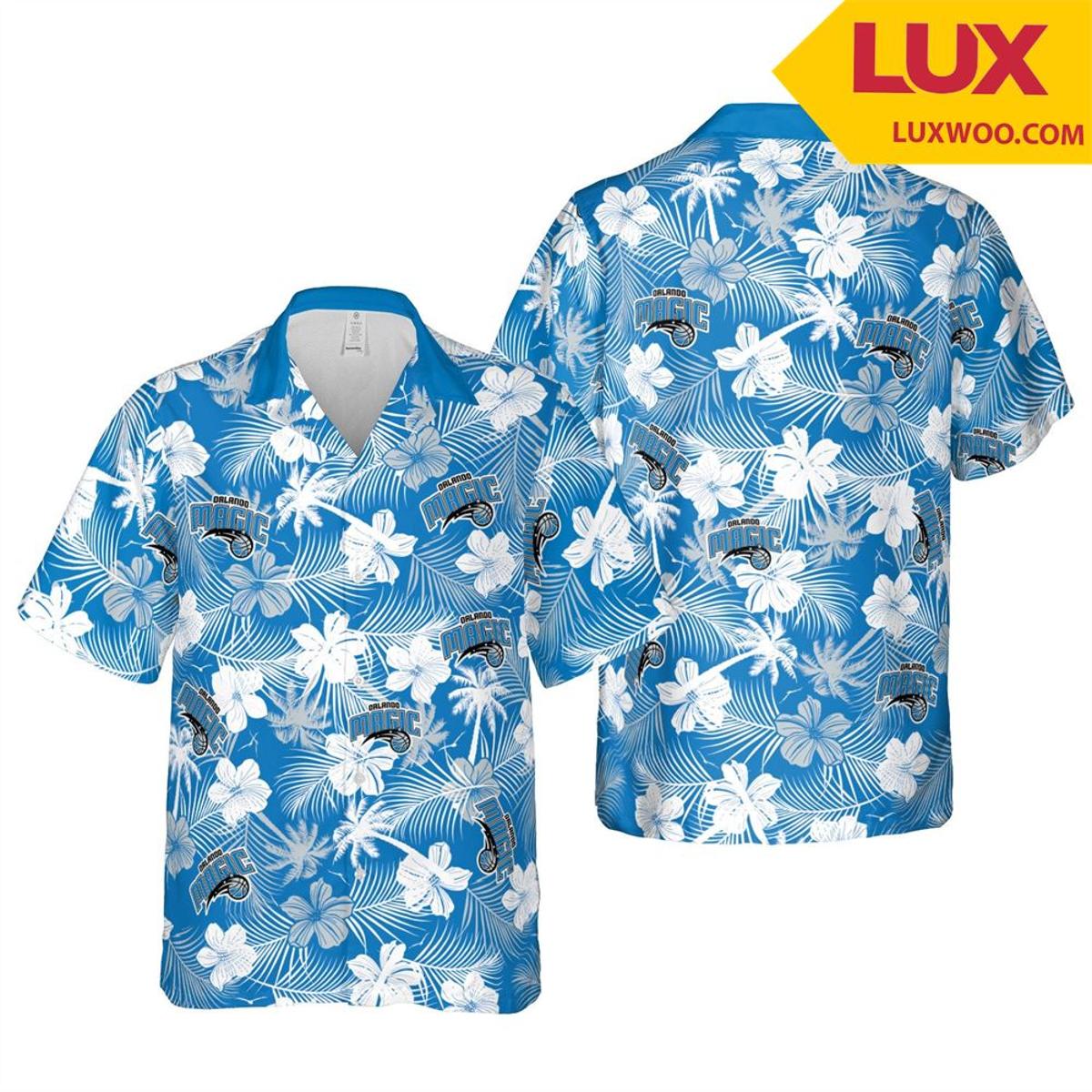 Nba Orlando Magic Simple Design Blue Hawaiian Shirt For Basketball Fans