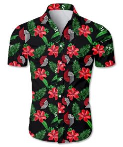 Nba Portland Trail Blazers Logo Summer Floral Hawaiian Shirt Size From S To 5xl
