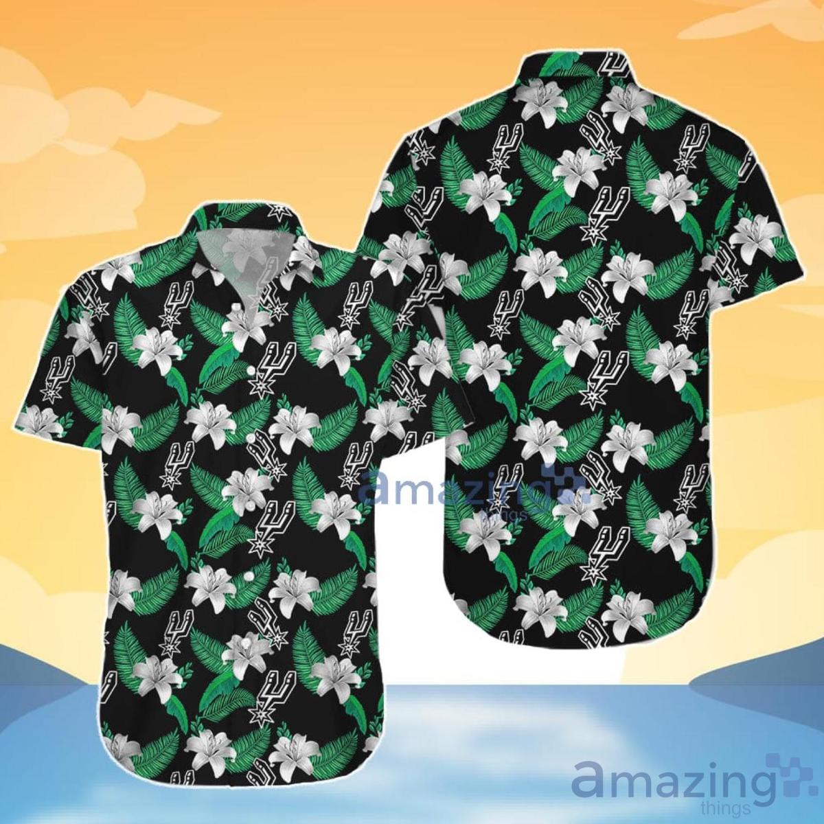 Nba San Antonio Spurs Flowers With Stripe Lines Vintage Hawaiian Shirt Gifts For Fans