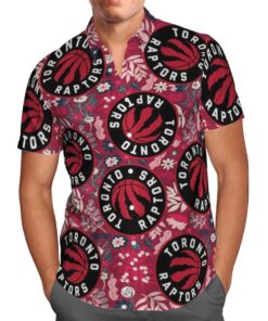 Nba Toronto Raptors Red Pink Floral Hawaiian Shirt For Basketball Fans