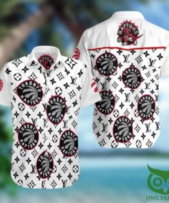 Nba Toronto Raptors Logo With Lv Patterns Vintage Hawaiian Shirt Best Fans Gift