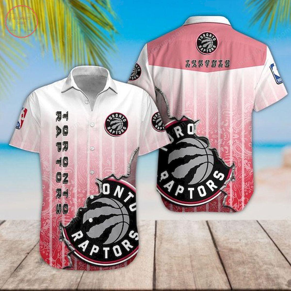 Nba Toronto Raptors Flowers With Stripe Lines Vintage Hawaiian Shirt Gifts For Fans