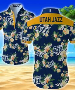 Nba Utah Jazz Logo Floral Hawaiian Shirt Best Gift For Basketball Fans