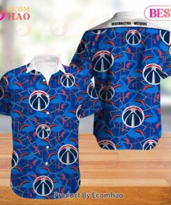 Nba Washington Wizards Logo Blue Flamingos Tropical Hawaiian Shirt Best Gifts Ideas