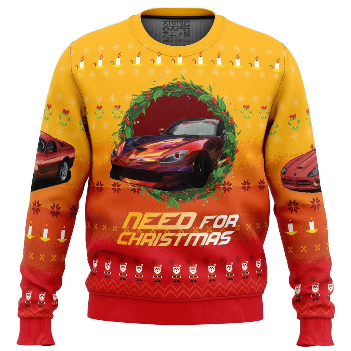 Need For Speed Mens Ugly Christmas Sweater