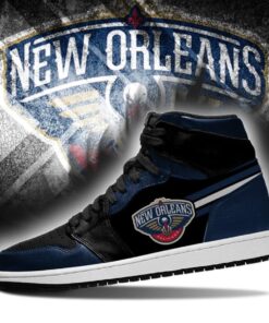 New Orleans Pelicans Black Navy Air Jordan 1 High Tops 3