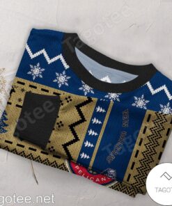 New Orleans Pelicans Gold Navy Best Ugly Christmas Sweater 2