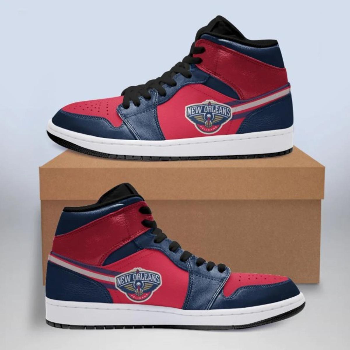 New Orleans Pelicans Black Navy Air Jordan 1 High Tops