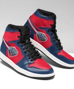 New Orleans Pelicans Red Navy Air Jordan 1 High Sneakers Gift