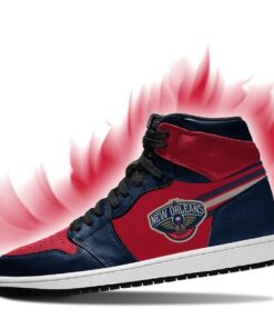 New Orleans Pelicans Red Navy Air Jordan 1 High Sneakers Gift 3