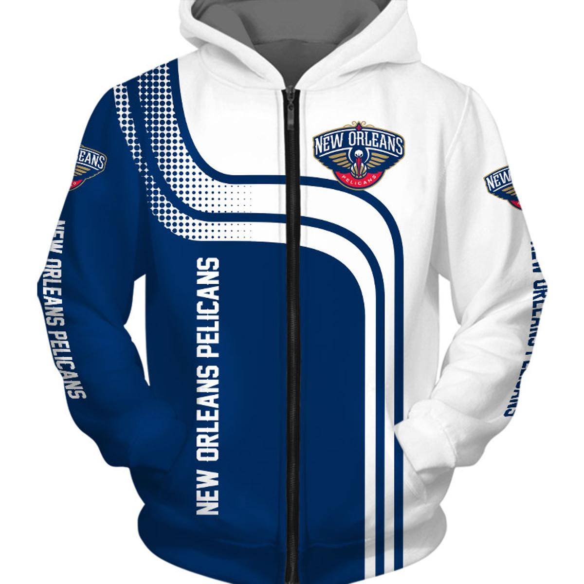 Orlando Magic Bllue White Curves Zip Hoodie For Fans